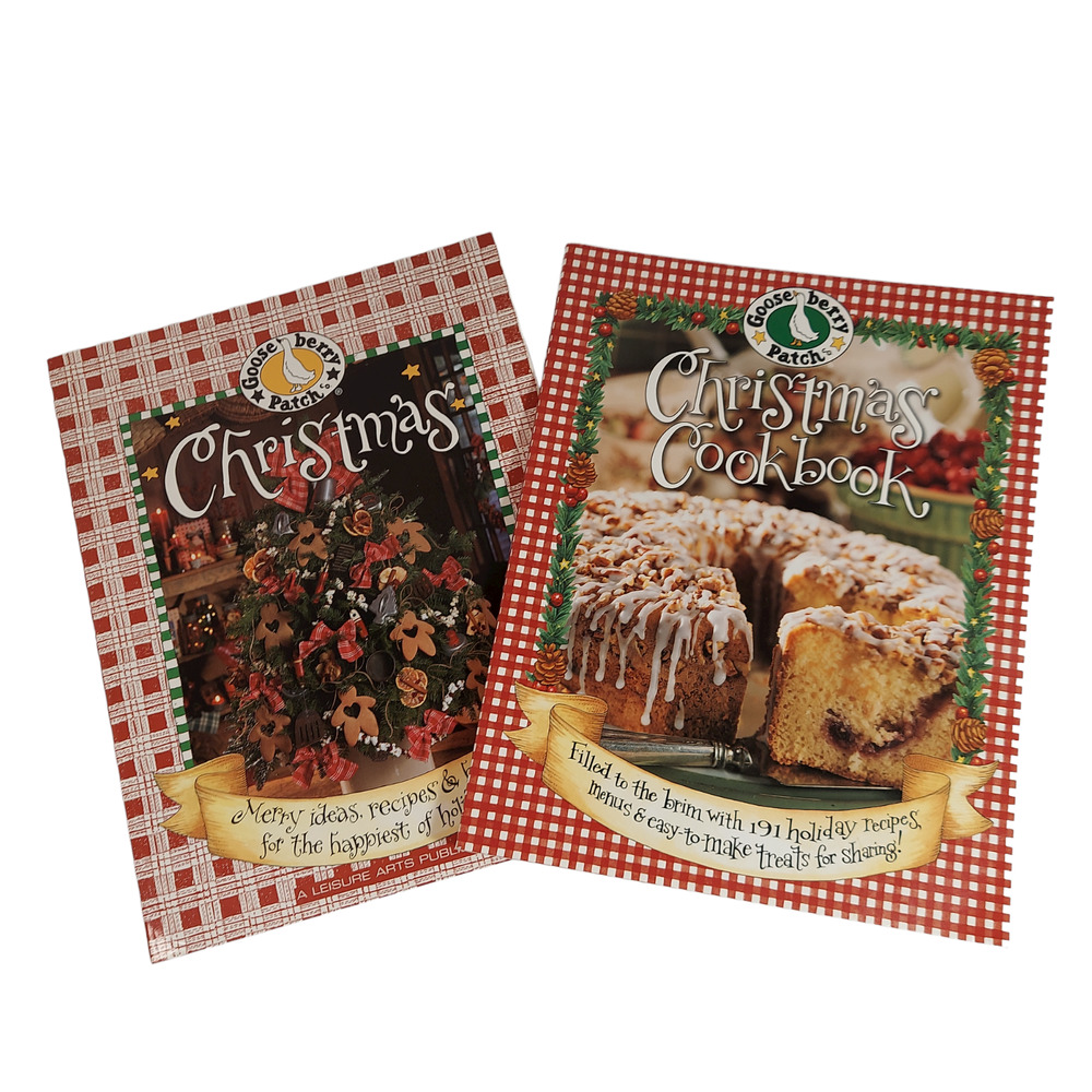 2 Gooseberry Patch Christmas Books Vintage Cookbooks Lot Recipes Holiday Crafts